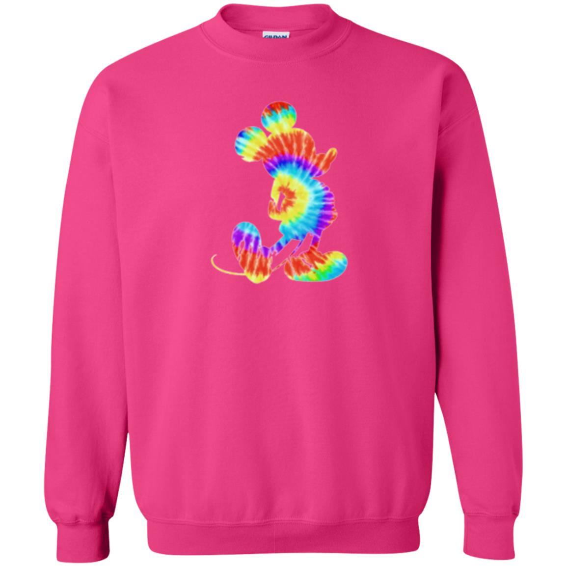 Cartoon T-shirt Tie-dye Mickey Mouse T-shirt Heliconia