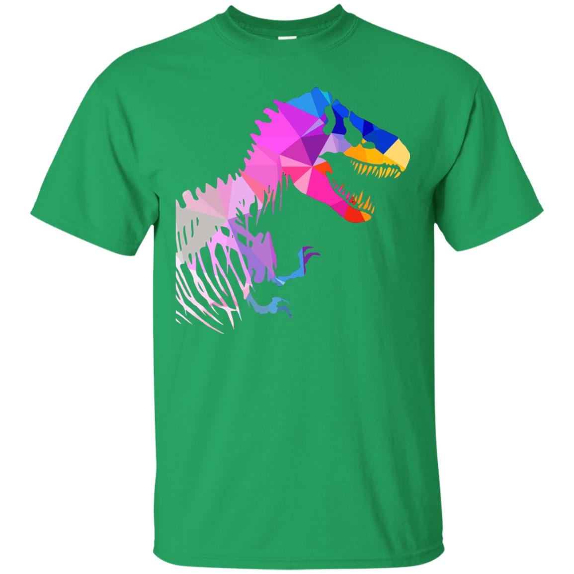 Geometric Abstract Triangular Pattern Dinosaur T-shirt Irish Green