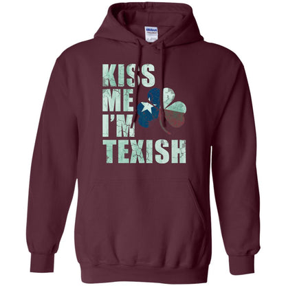 Kiss Me I_m Texish St. Patrick_s Day T-shirt Maroon