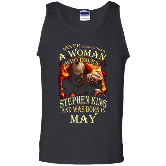 May T-shirt Never Underestimate A Woman Who Loves Stephen King Black