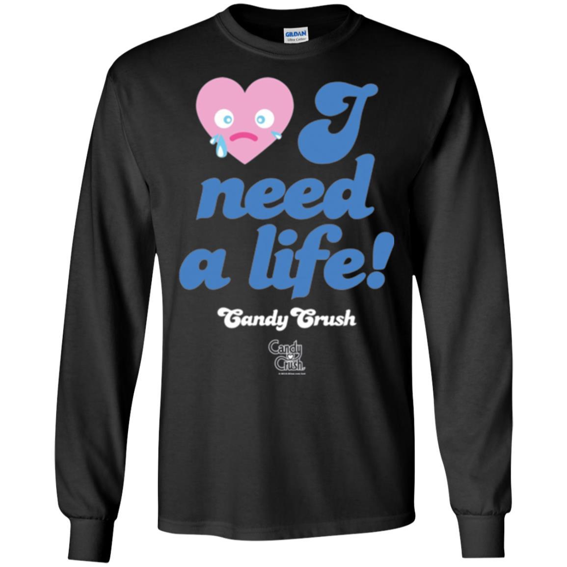 Gamer T-shirt I Need A Life T-shirt Black