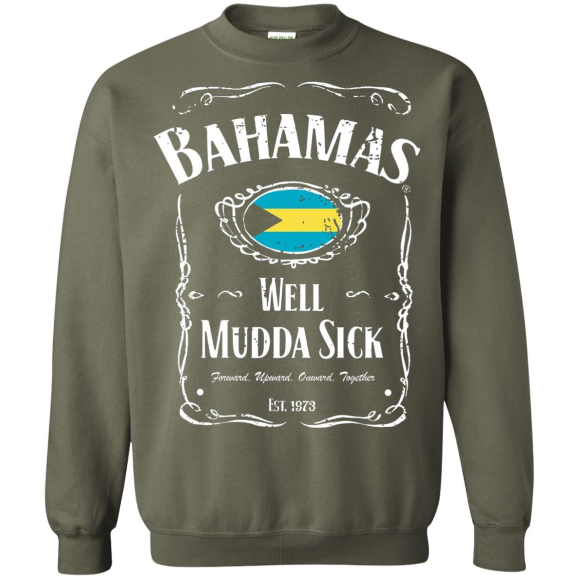 Vintage Bahamas Vacation T-shirt Well Mudda Sick Souvenir Military Green
