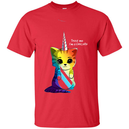 Cat Lovers T-shirt Caticorn Rainbow Trust Me I_m A Unicorn Red