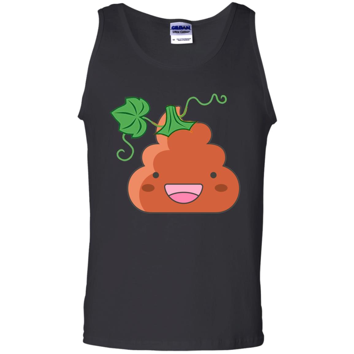 Poop Emoji Pumpkin Funny Halloween T-shirtG220 Gildan 100% Cotton Tank Top