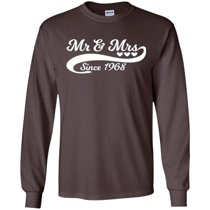 Mr And Mrs Since 1968 50th Wedding Anniversary T-shirt Dark Chocolate
