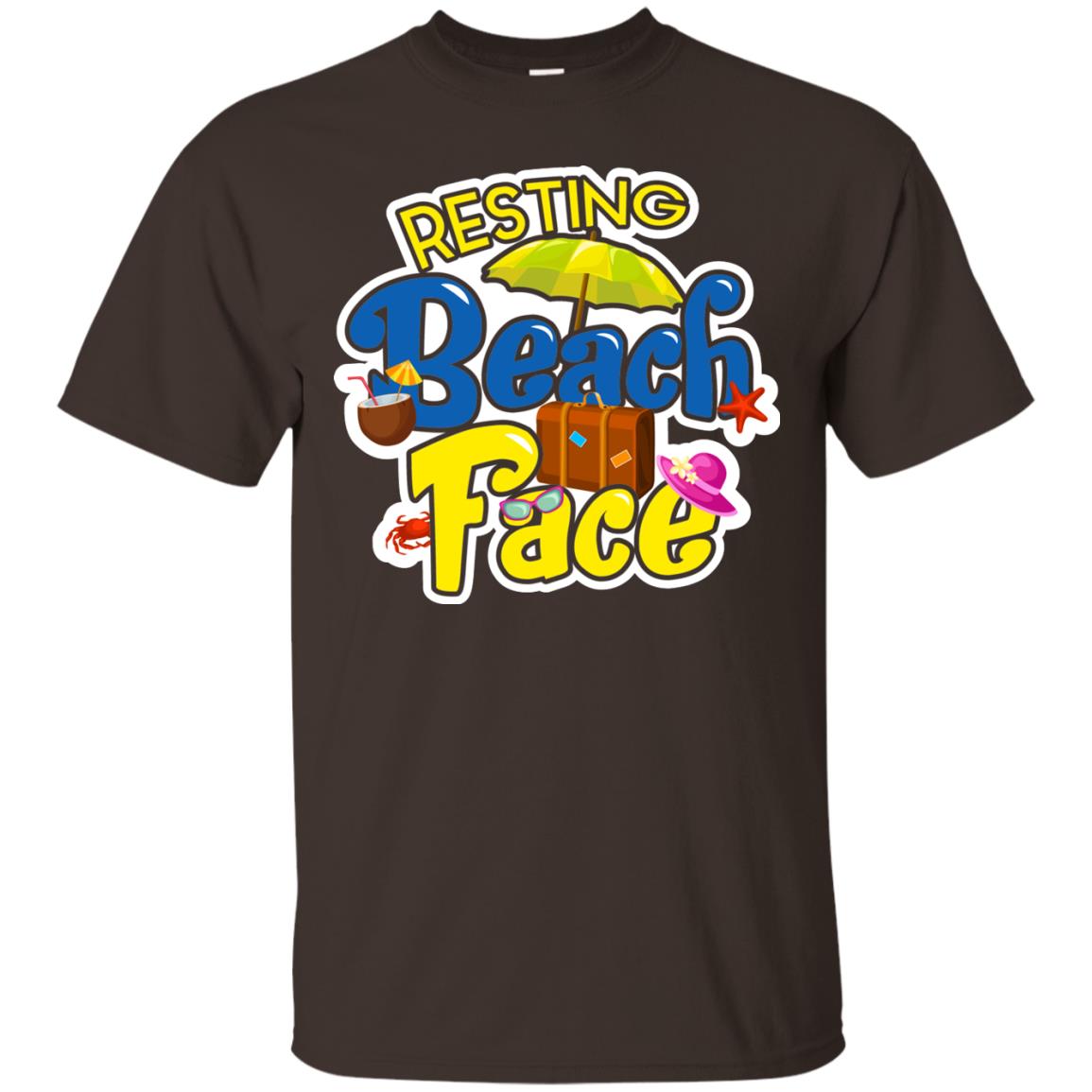 Resting Beach Face Summer Holiday T-shirt Dark Chocolate