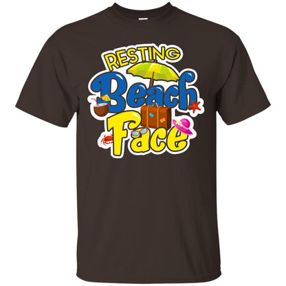 Resting Beach Face Summer Holiday T-shirt Dark Chocolate