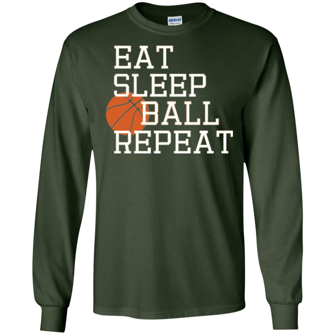 Basketball T-shirt Eat Sleep Basketball Repeat Forest Green