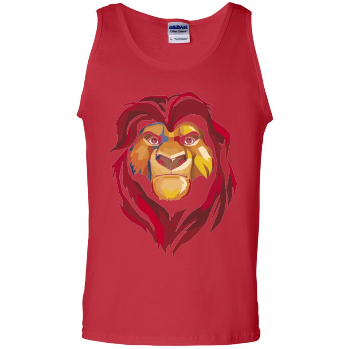 Cartoon Lover T-shirt Lion King Mufasa Geometrics Graphic Red