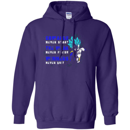 Cowards Never Start The Weak Never Finish Comic T-shirt Purple