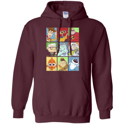 Epic Boxed Up Line Up Character Graphic T-shirt Maroon