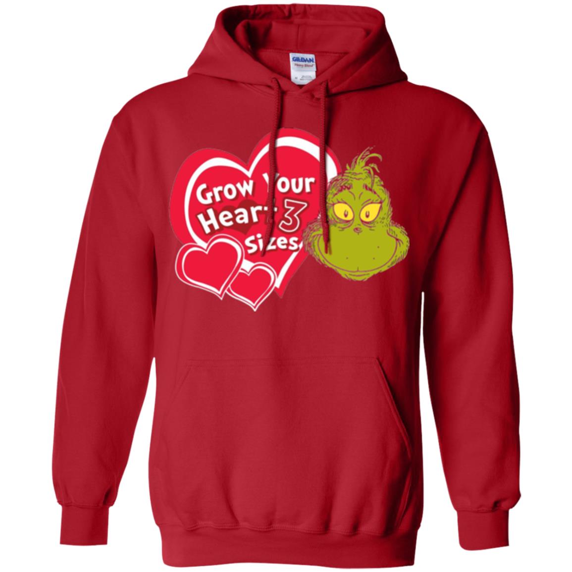 Dr. Seuss Grinch T-shirt Grow Your Heart 3 Sizes Red