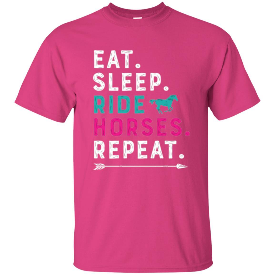 Horseback Riding T-shirt Eat Sleep Ride Horses Repeat Heliconia