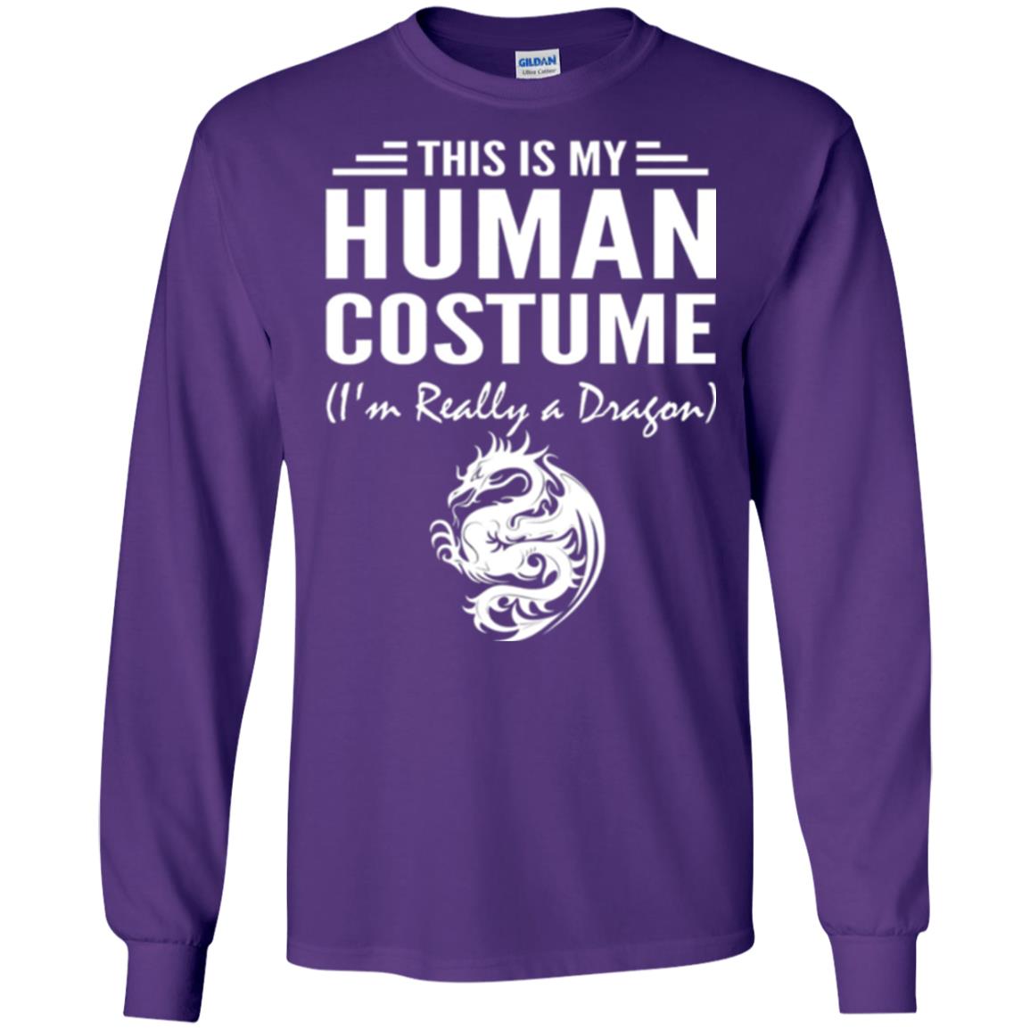 Dargon T-shirt This Is My Human Costume I_m Really A Dragon Purple