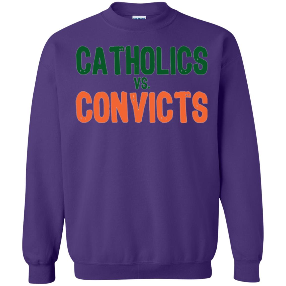 Football T-shirt Distressed Catholics Vs. Convicts 1988 Classic Purple