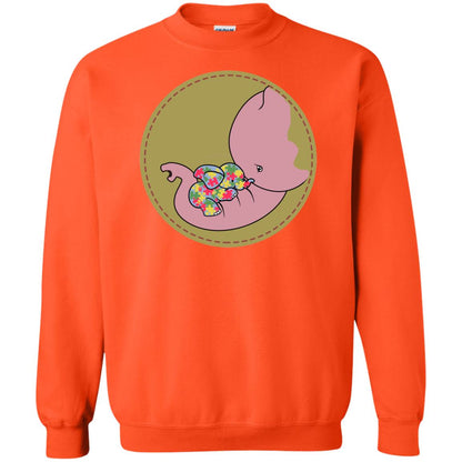 Elephant Mom And Baby Autism Awareness Shirt Orange