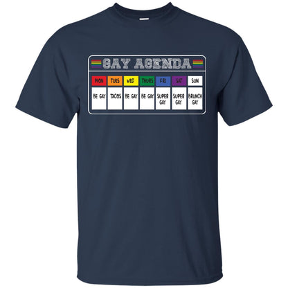 Gay Agenda Funny Lgbt T-shirt Navy