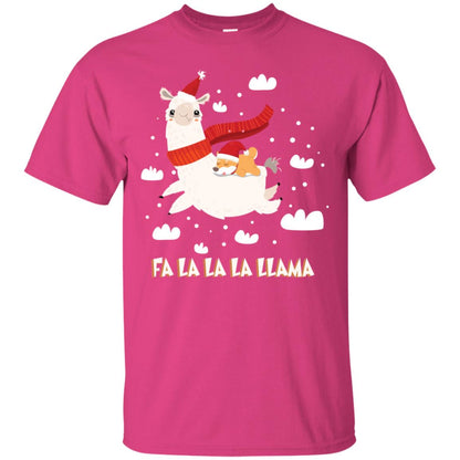Fa La La La Llama With Shiba Inu X-mas Gift Shirt Heliconia