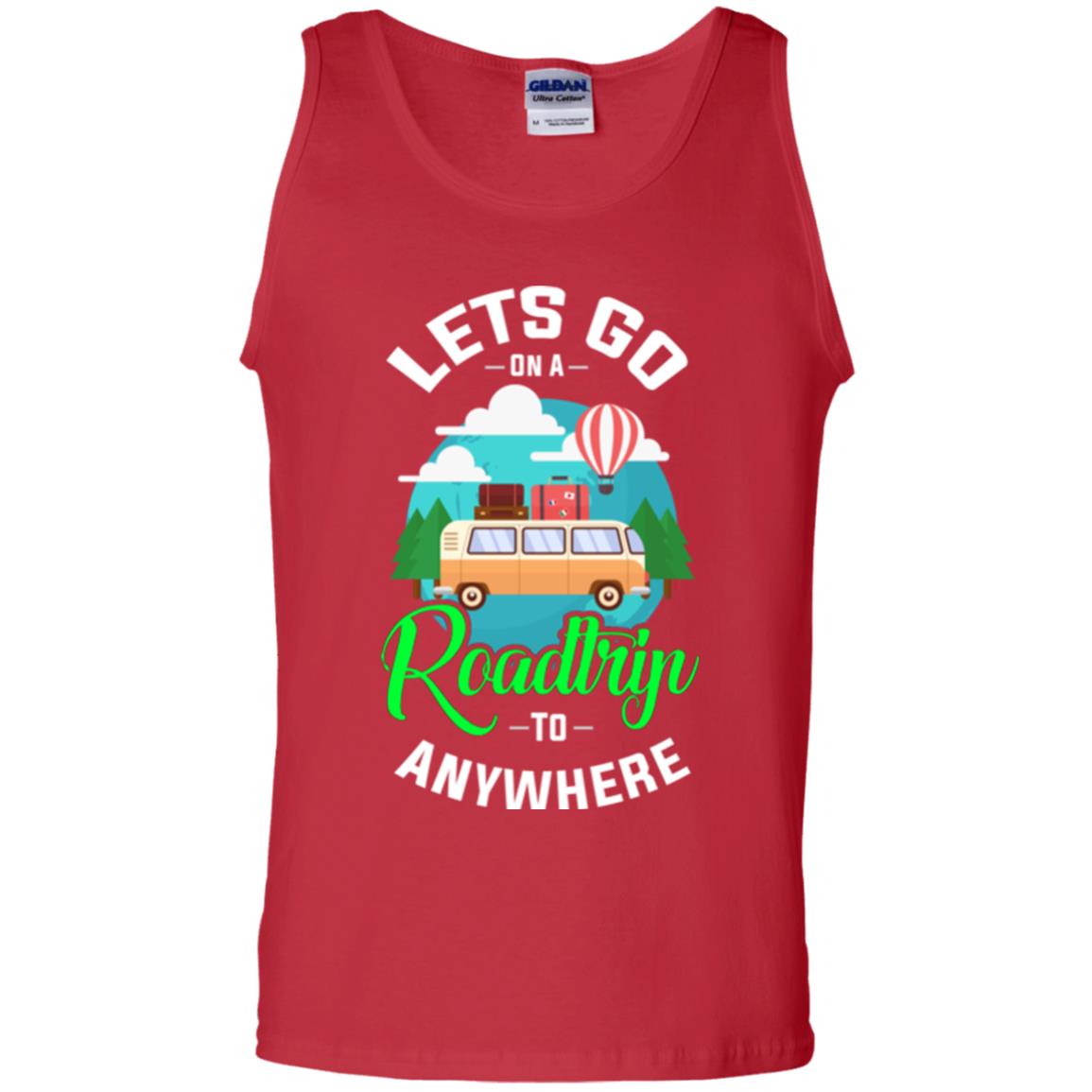 Camping T-shirt Lets Go On A Roadtrip To Anywhere Red
