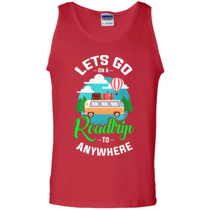 Camping T-shirt Lets Go On A Roadtrip To Anywhere Red