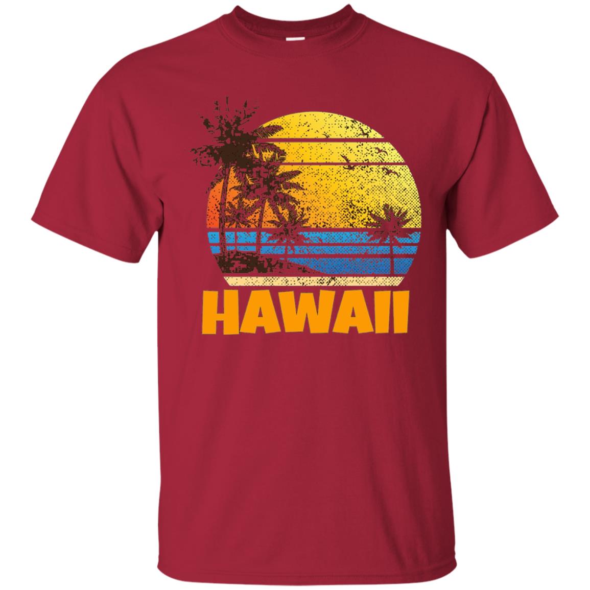 Old School 70_s Hawaiian The Aloha State T-shirt Cardinal