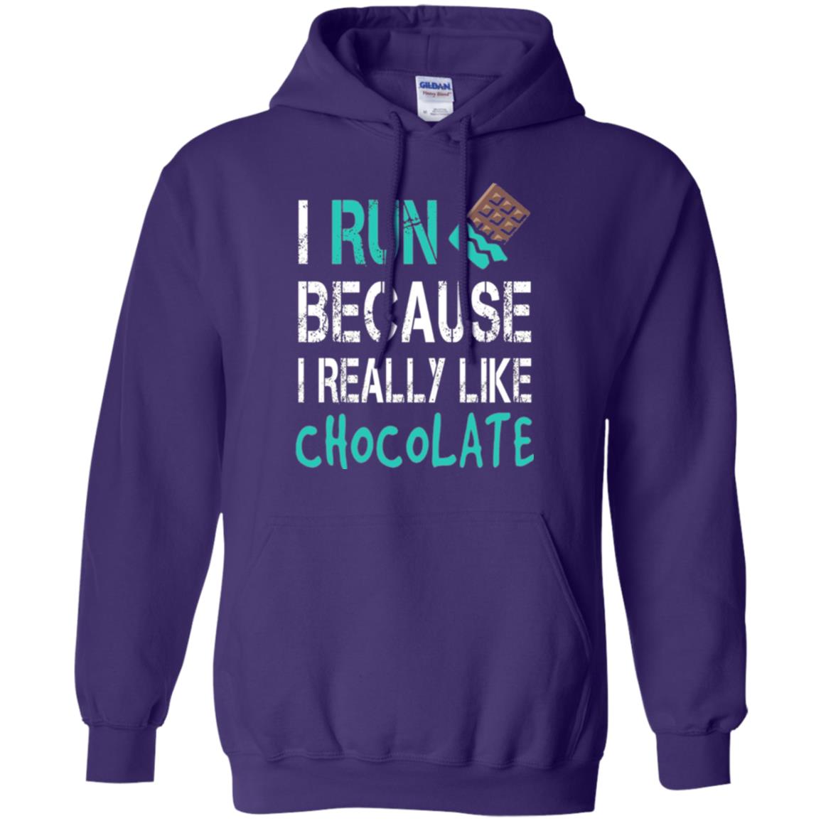 Runner T-shirt I Run Because I Really Like Chocolate Purple