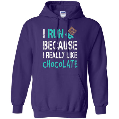 Runner T-shirt I Run Because I Really Like Chocolate Purple