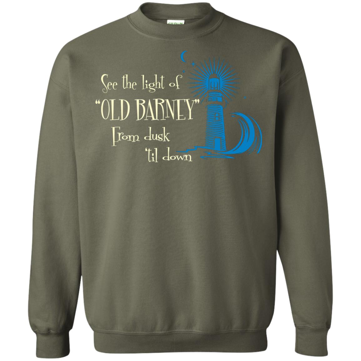 Lighthouse T-shirt See The Light Of Old Barney From Dusk Til Down Military Green