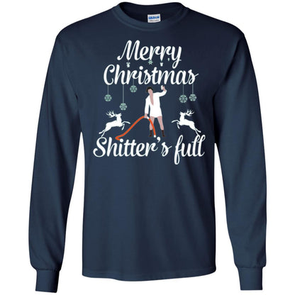 Christmas T-shirt Reindeer Merry Christmas Shitter's Full Navy