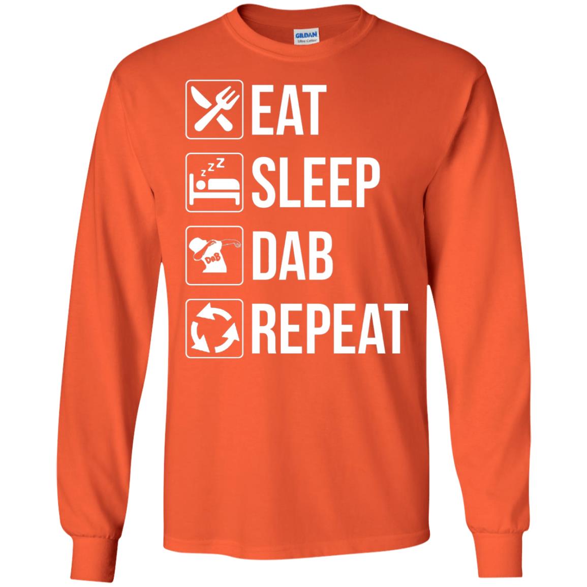 Funny Eat Sleep Dab Repeat T-shirt Orange