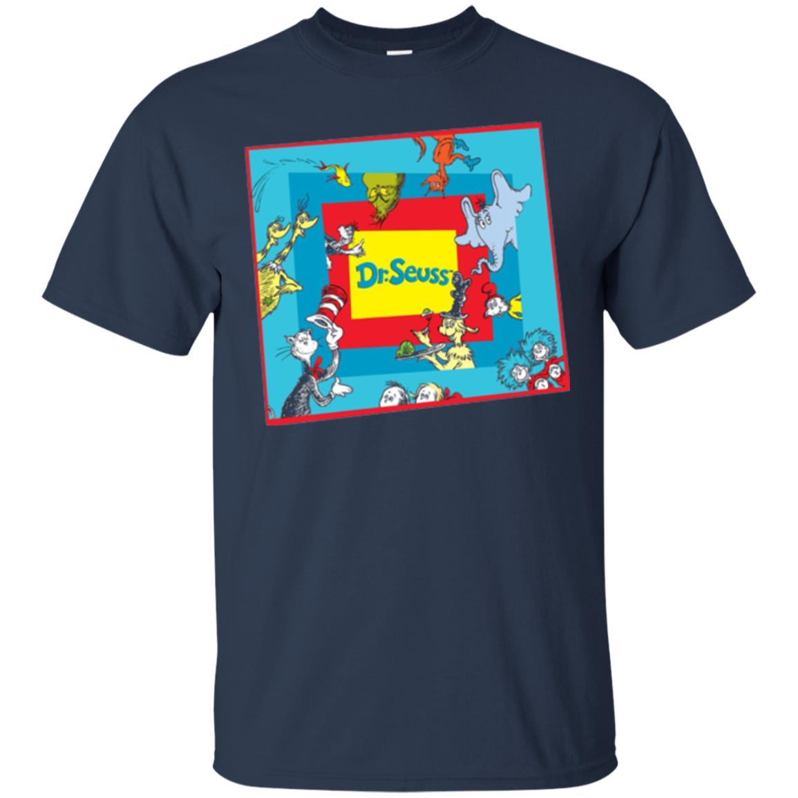 Dr. Seuss Character National Wear Red Day T-shirt Navy