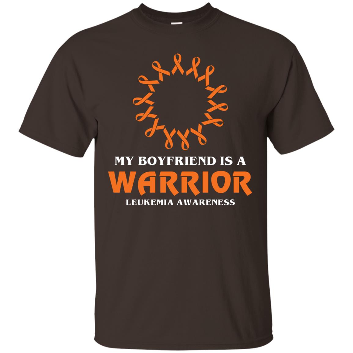 My Boyfriend Is A Warrior Leukemia Awareness T-shirt Dark Chocolate