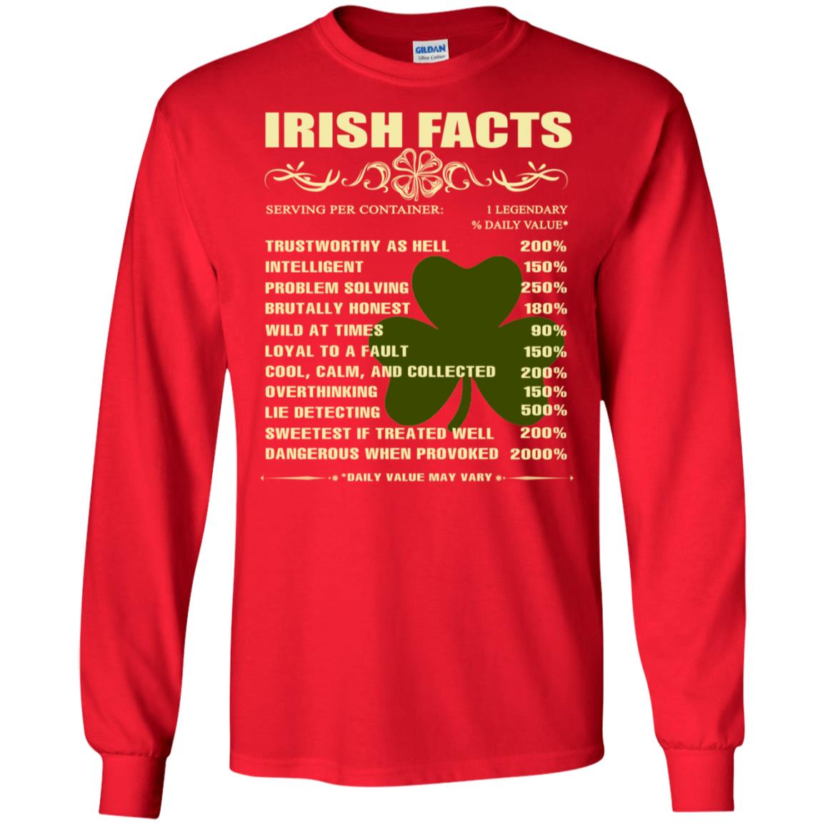 Irish Facts Intelligent Problem Solving Shirt Red