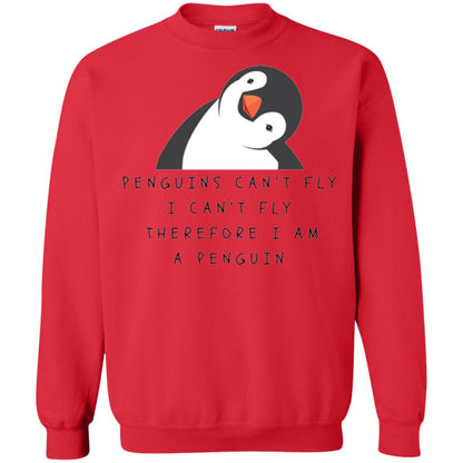 Penguins Lovers T-shirt Penguins Can_t Fly I Can_t Fly Therefore I Am A Penguin Red