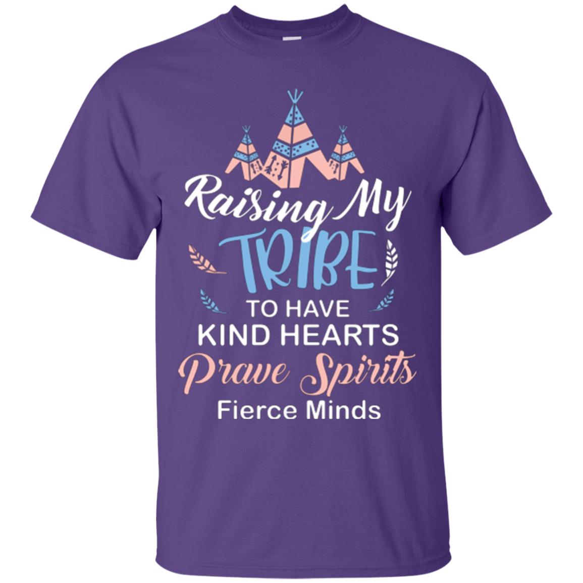 Mommy T-shirt Raising My Tribe To Have Kind Hearts Purple