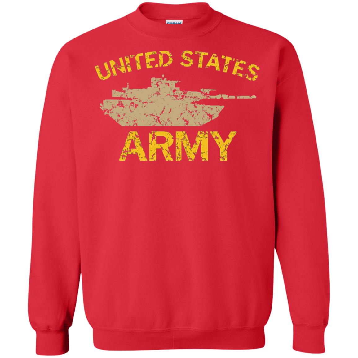 United States Army M1a2 Abrams Tusk Tank Grunge T-shirt Red