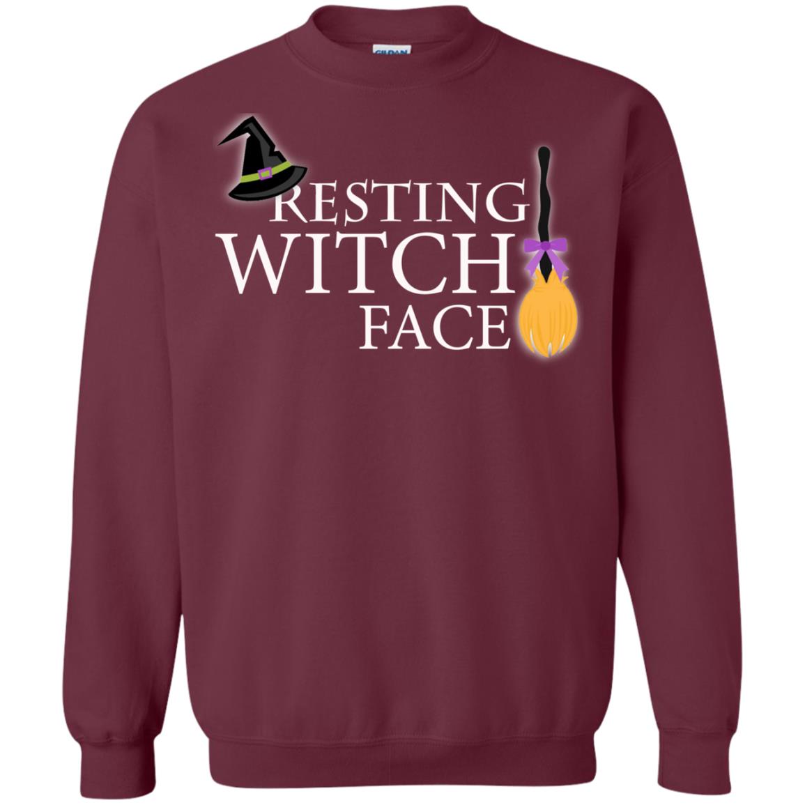 Reasting Witch Face Shirt Maroon