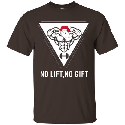 Gymer T-shirt Santa Claus No Lift No Gift Dark Chocolate