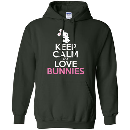 Bunny T-shirt Keep Calm And Love Bunnies Forest Green
