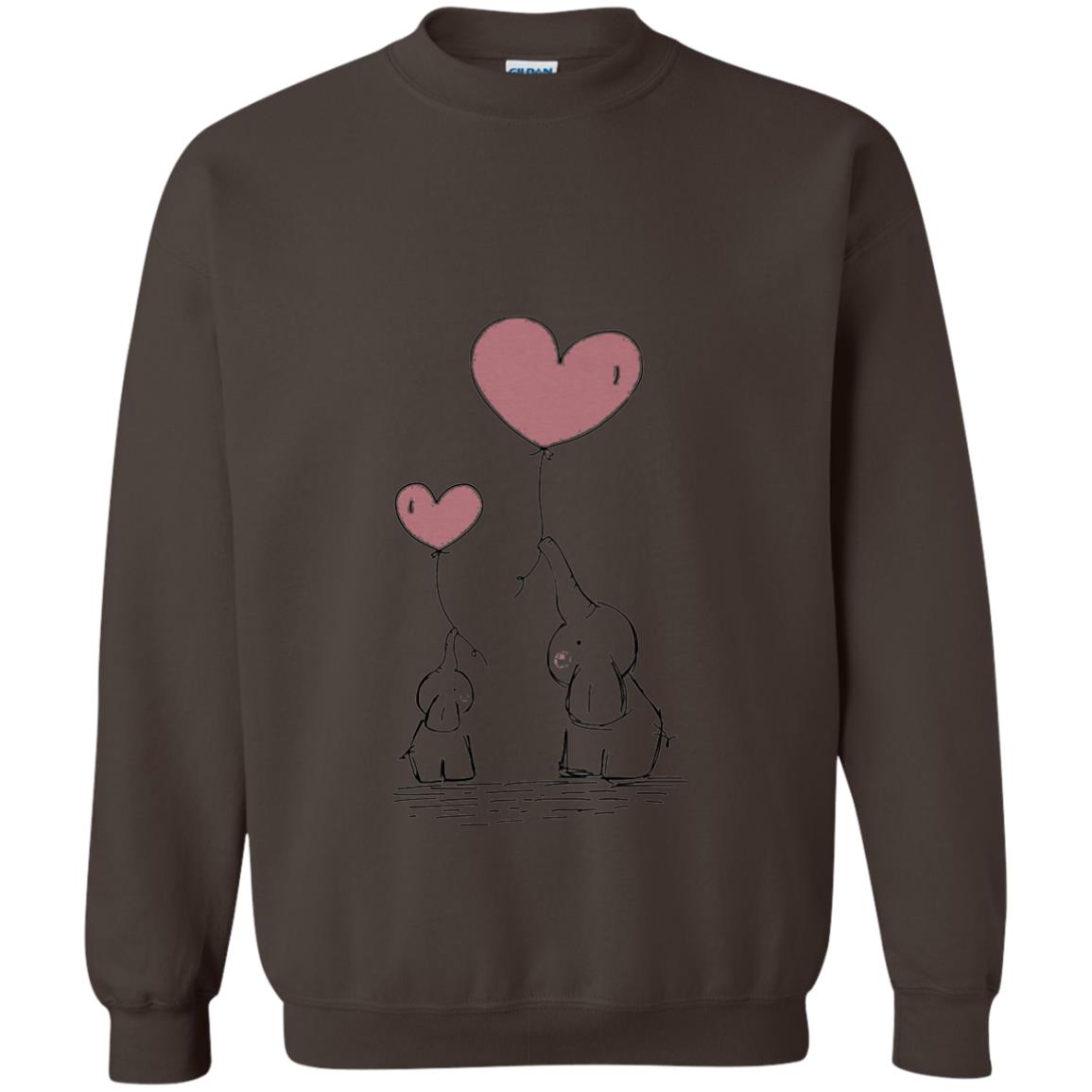 Elephants Mom Heart Balloons Family Shirt Dark Chocolate