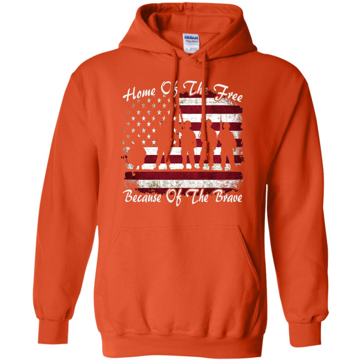 Home Of The Free Because Of The Brave Flag Military Shirt Orange