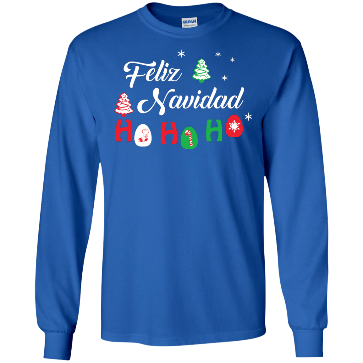 Chirstmas T-Shirt Feliz Navidad Ho Ho Ho Royal