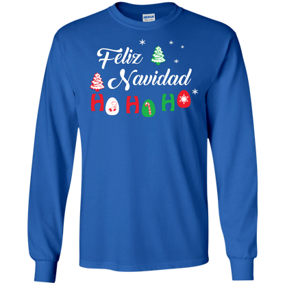 Chirstmas T-Shirt Feliz Navidad Ho Ho Ho Royal