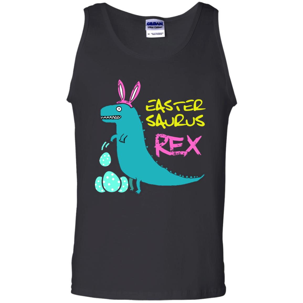 Easter Saurus Trex Bunny Dinosaur T-shirt Black