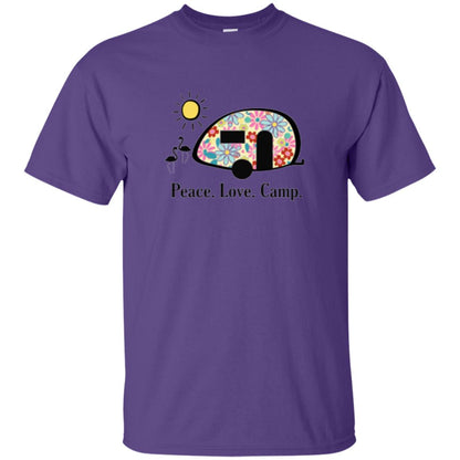 Camping Lover T-shirt Peace Love Camp Purple