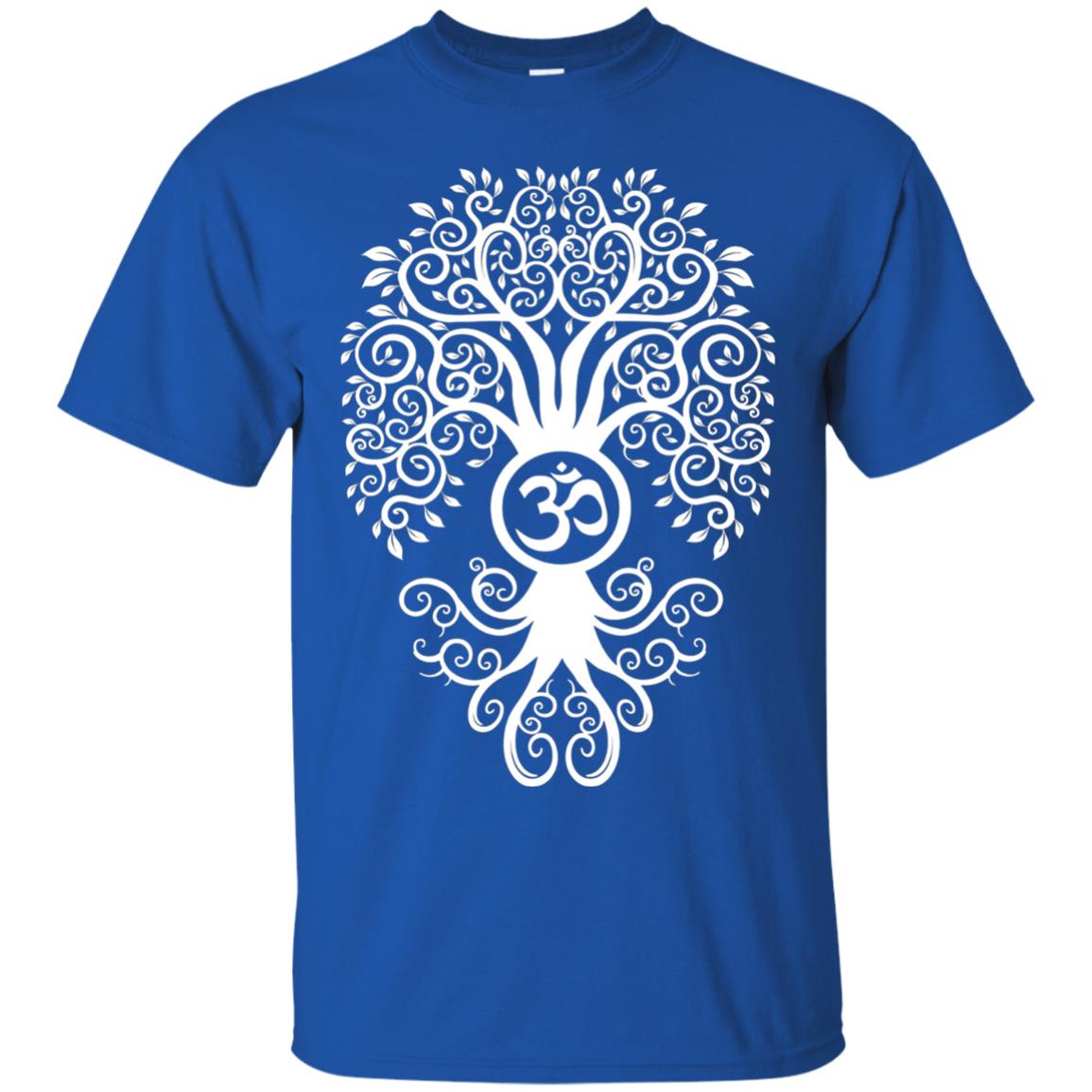 White Bodhi Tree Yoga Tshirt Royal