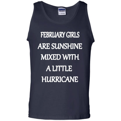 February Girls Are Sunshine Mixed With A Little Hurricane T-shirt Navy