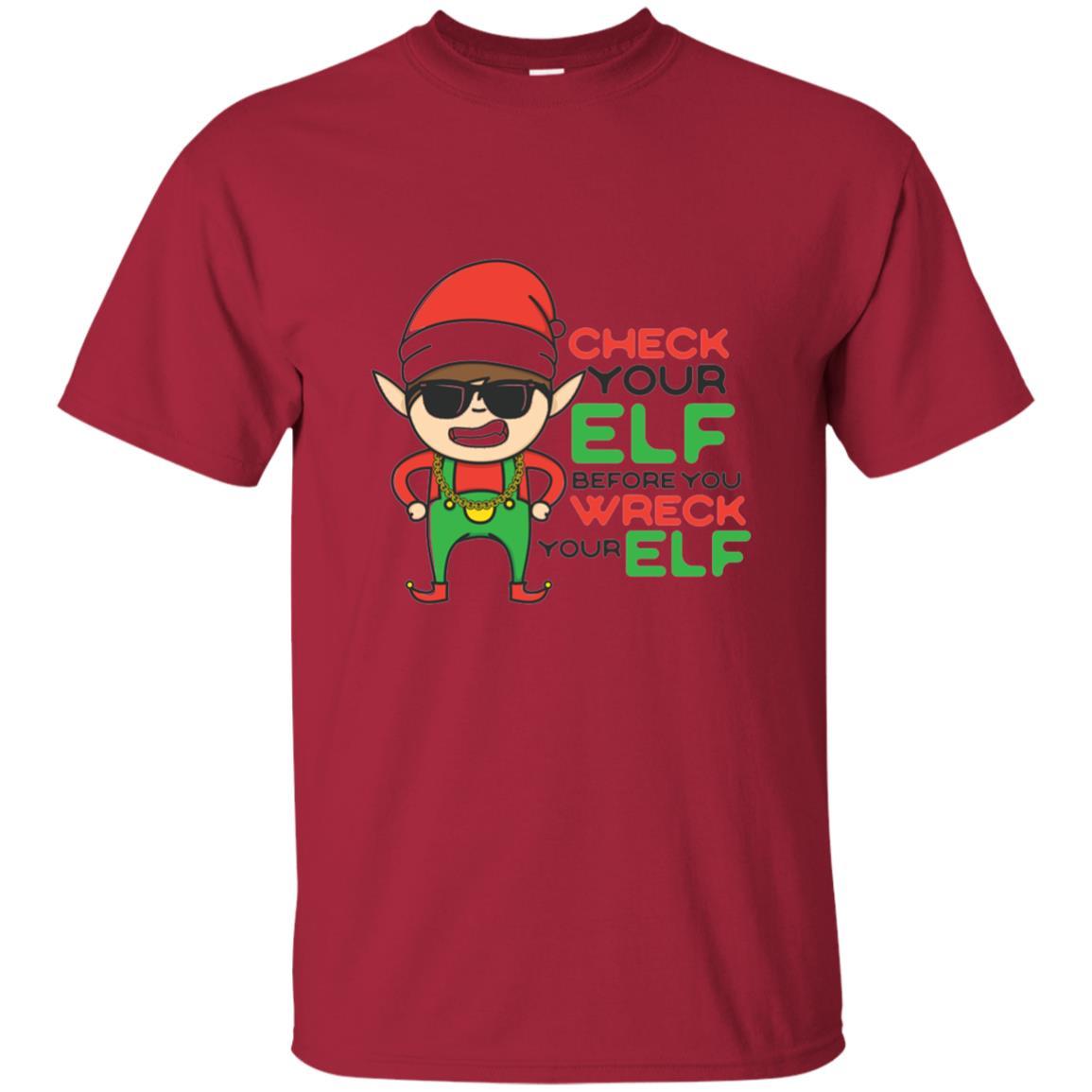 Christmas T-shirt Check Your Elf Before You Wreck Your Elf Cardinal