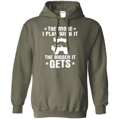 Jeep Lovers T-shirt The More I Play With It The Bigger It Get Military Green