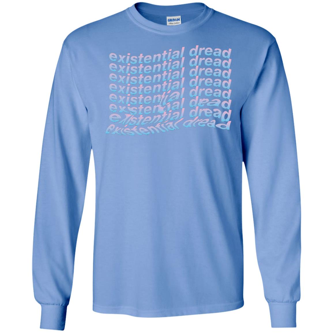 Existential Dread Waves Melting Distortion Aesthetic T-shirt Carolina Blue